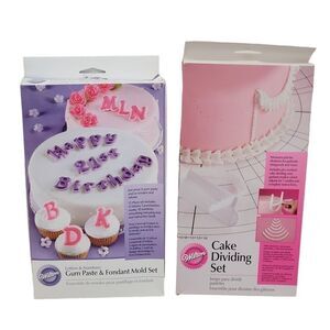 Wilton gum paste letters and cake divider